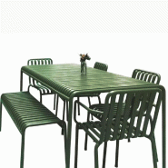 Ensemble table et chaises de jardin en fer – Mobilier extérieur pour balcon, terrasse, café et hôtel, vert, 140 cm【HYZL1465】 - vert métal 07
