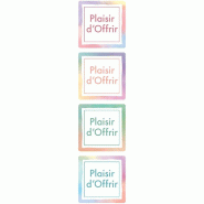Etiquette cadeau Plaisir d'offrir Arc en ciel 35x35mm coloris assortis - par 500