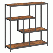Helloshop26 - Bibliothèque étagère 4 niveaux étagère sur pieds 30 x 100 x 103 cm meuble de rangement pour salon bureau chambre 12_0004237 - acier