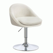 Helloshop26 - Chaise réglable fauteuil de bureau pivotant tabouret de bar avec dossier et socle en acier pour bar bureau coiffeuse 12_0004966 - 30002