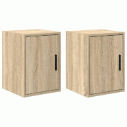 Helloshop26 - Lot de 2 armoires murales de garage 30 x 30 x 41 cm rangement pratique style moderne en bois d'ingénierie chêne sonoma 02_0051405 - Bo