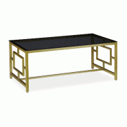 Helloshop26 - Table basse rectangulaire moderne salon 100 x 60 x 40 cm capacité 75 kg en verre noir 13_0005654 - noir verre 3000242714687