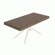 Itamoby Table Extensible Niket En Noyer 200/460X90 Cm Avec Pieds Blancs - marron multi-matériau VE0200460NIKE-NC-BI