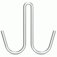 Lioninox Crochet inox en forme à tige modèle "J" double sans pointe 100x9x5 mm - 3701637620650