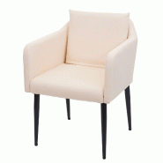 Mendler Chaise de salle à manger HWC-H93, chaise de cuisine fauteuil ~ similicuir crème-beige - beige matière synthétique 74728