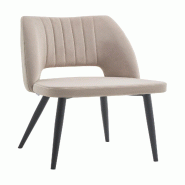 Mobiliara Lot de 2 Chaises Rose Taupe – Assise Mousse Haute Densité, Piètement Acier Époxy Dublin, Design Contemporain - marron polyester A06617/01