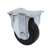 Roulette fixe sur platine charge 40kg roue caoutchouc diamÈtre 50 mm avec moyeu lisse