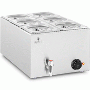 Royal Catering - Royal Catering Bain-Marie Professionnel 15 l 600 W 6 x GN 1/6 avec Couvercles Robinet De Vidange Chauffe-Plat Électrique - 406285909