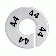 Séparateur de taille T44 - par 10 - Plastique blanc et noir - Trou intérieur Ø 4 cm
