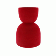 Vase rouge velours Ø 17,5cm H26cm