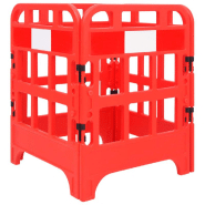 Vidaxl barrières de circulation 4 pcs rouge 75x75x100 cm 150987