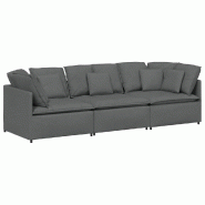VidaXL Canapé modulaire avec coussins en tissu gris foncé Modèle Zirella - 3321268