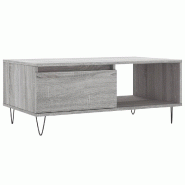 VidaXL Table basse Sonoma gris 90x50x36,5 cm Bois d'ingénierie Modèle Flex Confort Élite - 830570