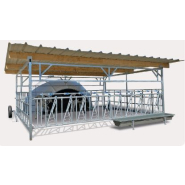 Abri à veaux pour 10 places avec 2 roues démontables - COQUELIN BATIMENT Abri à veaux pour 10 places avec 2 roues démontables - COQUELIN BATIMENT