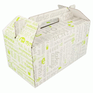 Boite menu poignée Parole carton 24.5x13.5x12cm - par 100