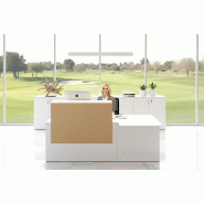 Bureau d'accueil Pano avec partie PMR - Ofitres - 200, Blanc, Camel Zenit - LA066_0