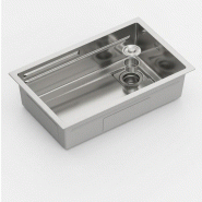 Évier sous plan en acier inoxydable avec égouttoir 188 x 700 x 440 mm | Gasfrit - gris APK_GFYL7