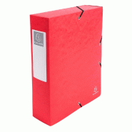 Exacompta - Réf. 50835E - 6 boites de classement Exabox Dos 80 mm Carte lustrée - A4 - Rouge - rouge en carton 50835E