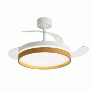 Lumisky Ventilateur Plafond LED CALYSA D106CM Effet bois Aluminium Beige - beige 3666162013103