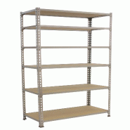 SimonRack Étagère Rangement 2500x1200x300 mm, 6 niveaux, plateaux en bois, charge 200 kg par niveau, Galvanisé - Maderclick - métal 8425437077647