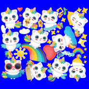 Stickers enfant 11 caticorns arc en ciel Stickers enfant 11 caticorns arc en ciel