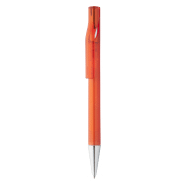 Stylo bille transparent - embout métal - encre bleue - couleur rouge - 11g Stylo bille transparent - embout métal - encre bleue - couleur rouge - 11g
