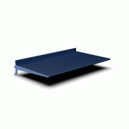 Tablette en métal bleu L90xP35cm Ep.2mm + consoles