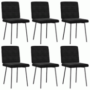 VidaXL Chaises à Manger Lot De 6 Noir Velours - noir 8721158569776 VidaXL Chaises à Manger Lot De 6 Noir Velours - noir 8721158569776