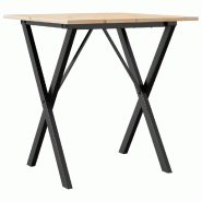 VidaXL Table à manger cadre en X 70x70x75 cm bois de pin massif acier Modèle Polaris Advance Plus - 3282693