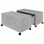 VidaXL Table basse gris béton 75x75x38 cm bois d'ingénierie Modèle Atlas Infinite Prime - 806871