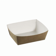 Barquette salade carton kraft laminé (couv vendu séparé) 500ml 14x10,5cm par 600