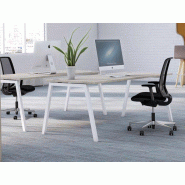Bureau droit professionnel Vario - piètement métallique en A - 120/140/160/180 x 80 cm - Plateau mélaminé antichocs 25 mm Bureau droit professionnel Vario - piètement métallique en A - 120/140/160/180 x 80 cm - Plateau mélaminé antichocs 25 mm