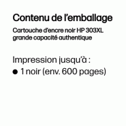 Cartouche dencre noir HP 303XL grande capacité authentique