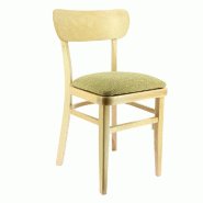 Chaise d'intérieur Céleste en hêtre assise galette tissu vert - par 2