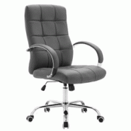 CLP Fauteuil de bureau Mikos en similicuir Gris - gris polyester 19410708 CLP Fauteuil de bureau Mikos en similicuir Gris - gris polyester 19410708
