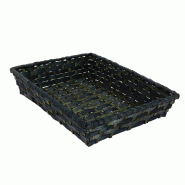 Corbeille bambou tressé rectangle "Vieto" gris foncé 36x27x6cm - par 100