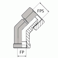 Coude 45° femelle NPT x femelle tournant NPSM (cylindrique) - Cône 60° - 1/8' , 8.48 , 1/8' , 8.48