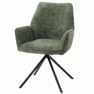Décoshop26 - Chaise de salle à manger avec accoudoir assise rotatif en tissu chenille bleu-vert 04_0006274 - bleu 3000261682189 Décoshop26 - Chaise de salle à manger avec accoudoir assise rotatif en tissu chenille bleu-vert 04_0006274 - bleu 3000261682189