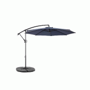 Merax parasol déporté 294 x 294 cm, manivelle et inclinaison, UPF50+, déperlant, 8 baleines, bleu marine - bleu multi-matériau W2021P235020