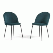 RATTATAN Lot de 2 chaises en velours avec pieds en métal, design élégant pour cuisine, salle à manger, bar ou restaurant – Sara – Bleu pétrol RATTATAN Lot de 2 chaises en velours avec pieds en métal, design élégant pour cuisine, salle à manger, bar ou restaurant – Sara – Bleu pétrol