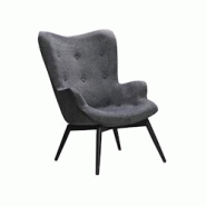 SalesFever Fauteuil rembourré en tissu texturé | Cadre en métal avec revêtement en poudre noire | L 80 x P 99 x H 92 cm | gris foncé - gris poly SalesFever Fauteuil rembourré en tissu texturé | Cadre en métal avec revêtement en poudre noire | L 80 x P 99 x H 92 cm | gris foncé - gris poly