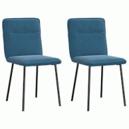 VidaXL Chaises à Manger Lot De 2 Bleu Velours - bleu 4101219 VidaXL Chaises à Manger Lot De 2 Bleu Velours - bleu 4101219