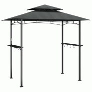 VidaXL Gazebo BBQ et étagères latérales anthracite 240x150x243cm acier Modèle AbriGaïa 202 - noir 360140