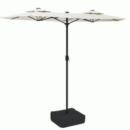 VidaXL Parasol de jardin à double tête blanc sable 316x145 cm Modèle Titan Pro - 362961