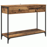 VidaXL Table console Bois Ancien 100 x 34,5 x 75 cm Bois d'ingénierie Modèle Neige - 882241