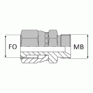 Adaptateur droit femelle tournant ORFS x mâle BSP pour bague BS - Cône 60° - 3/8' , 16.66 , 1" , 23.45