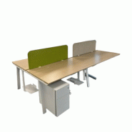 Bureau Bench d'occasion - 2, 4 ou 6 positions - Bois et piètements blancs - Dimensions 140 cm x 80 cm Bureau Bench d'occasion - 2, 4 ou 6 positions - Bois et piètements blancs - Dimensions 140 cm x 80 cm