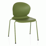 Chaise visiteur / chaise de conférence / chaise empilable T36 VI plastique / acier vert / vert hjh OFFICE - vert plastique polypropylène 803203