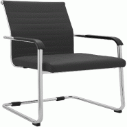 CLP Chaise cantilever Hakon aspect cuir Métal HBT: 90x55x62 cm Gris - gris métal 327771