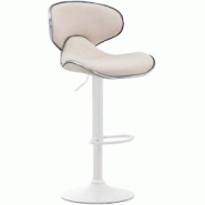 CLP Tabouret de bar Las Vegas V2 en tissu avec pied en métal Crème/Blanc - beige textile 315470 CLP Tabouret de bar Las Vegas V2 en tissu avec pied en métal Crème/Blanc - beige textile 315470
